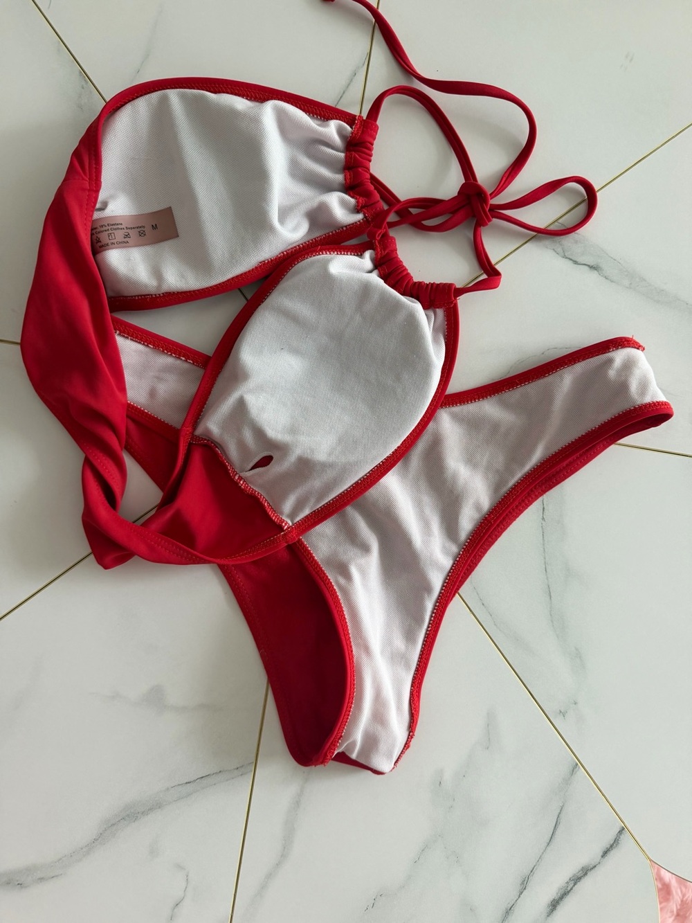 Red Two-Piece Bikini Set - Picture 6 of 9